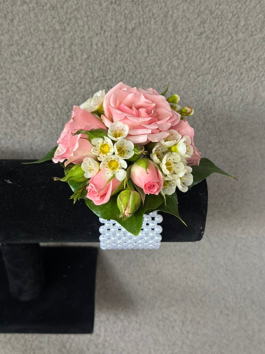Blush Spark Corsage & buttonhole set