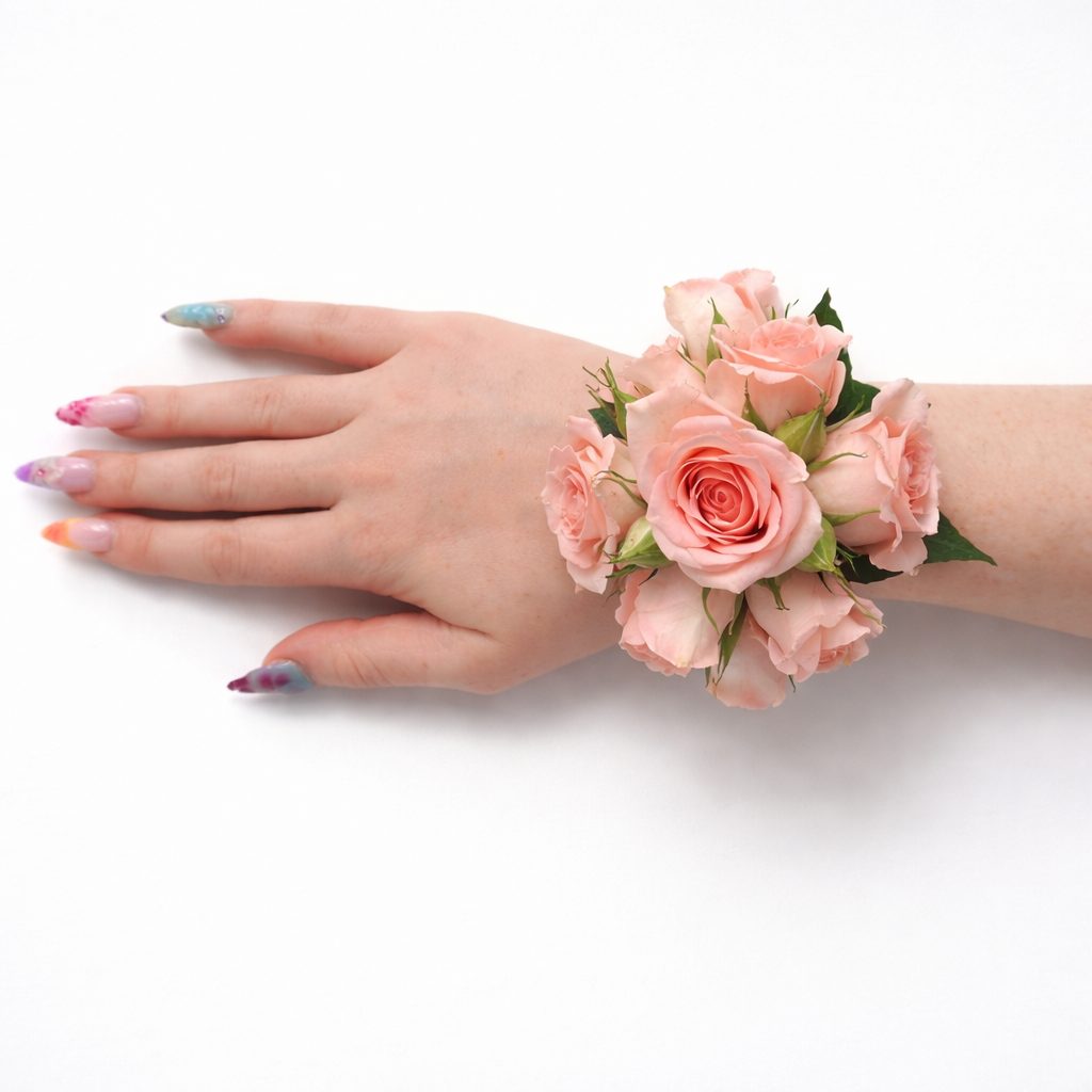 Pink Corsage - Seasonal Greenery