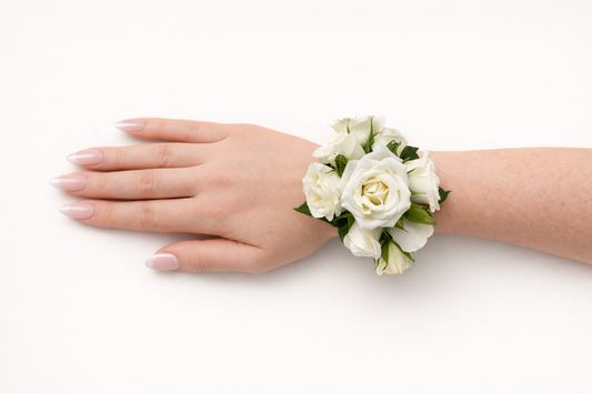 White Corsage - Seasonal Greenery