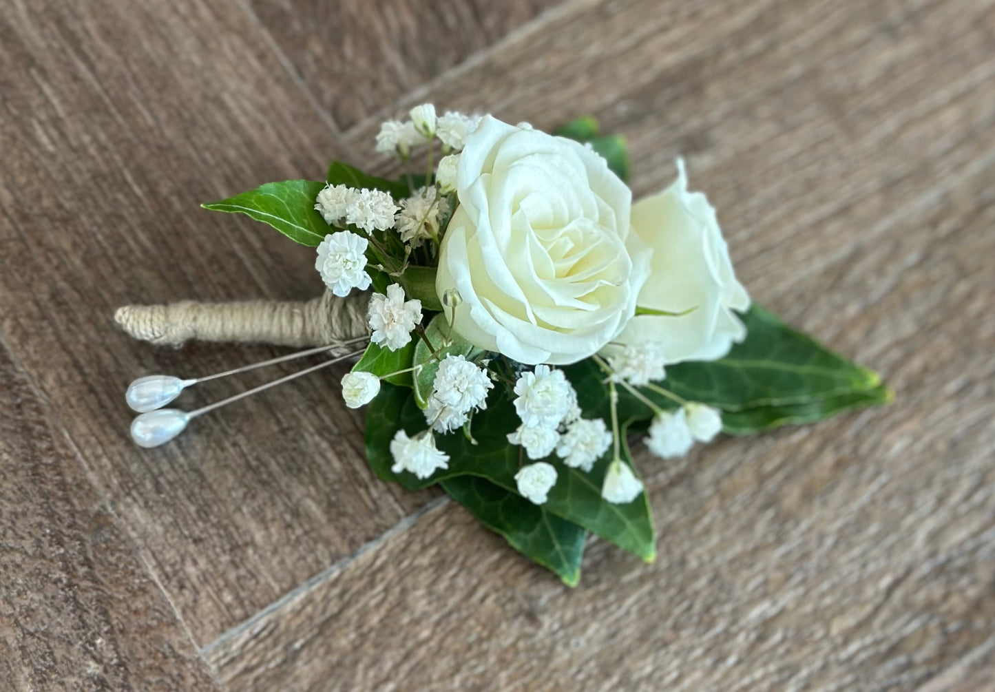 Snow Puff Buttonhole