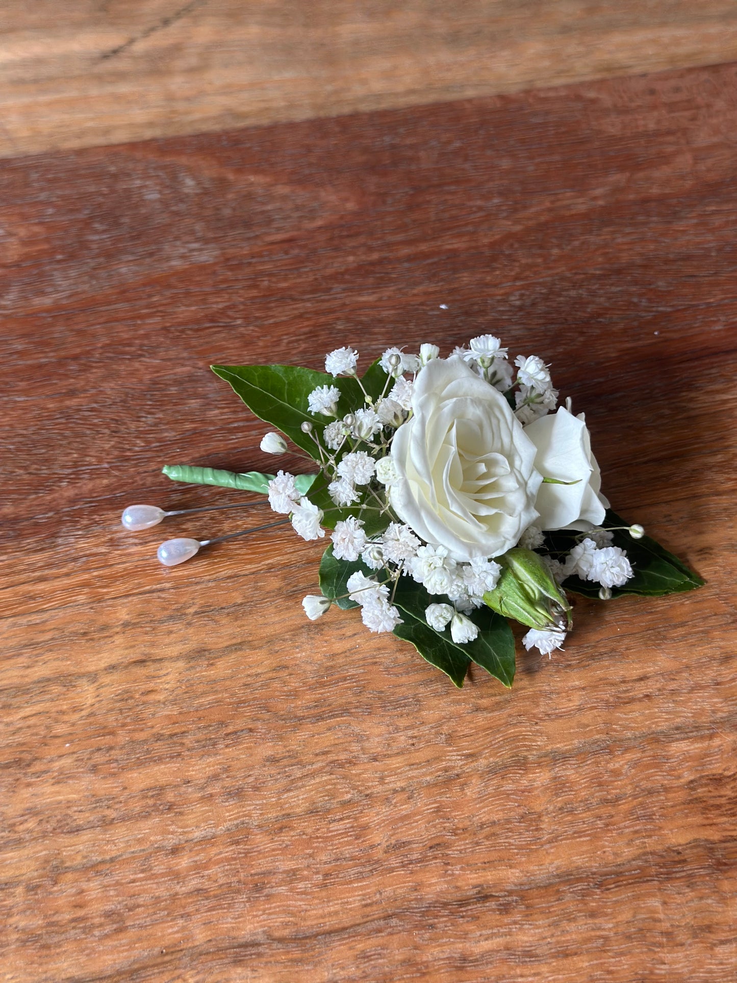 Snow Puff Buttonhole