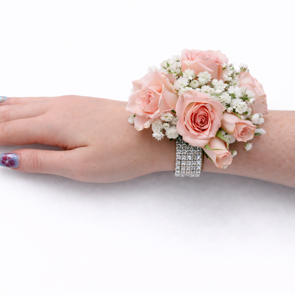 Pink Corsage – Baby’s Breath