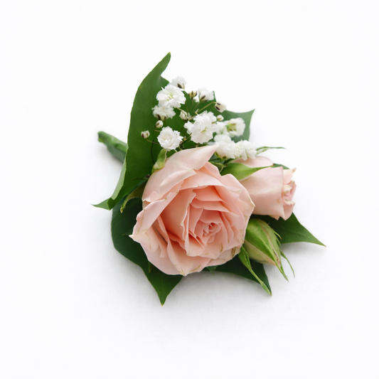 Pink Buttonhole (Boutonnière) – Baby’s Breath