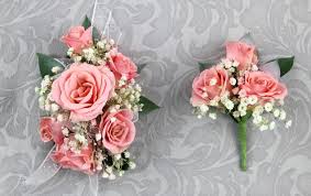 Blush Puff Corsage & buttonhole set