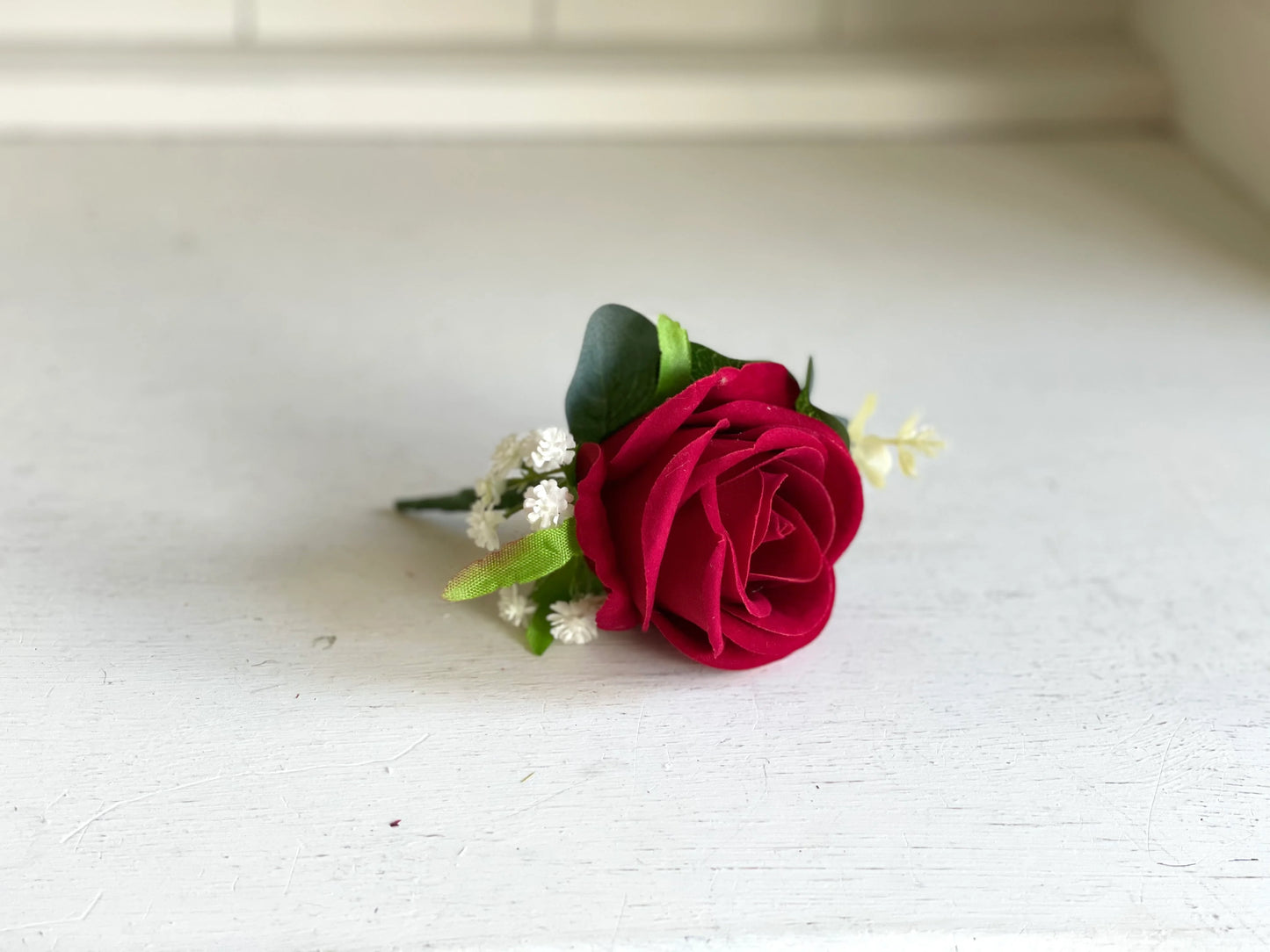 Cherry Puff Corsage and Buttonhole